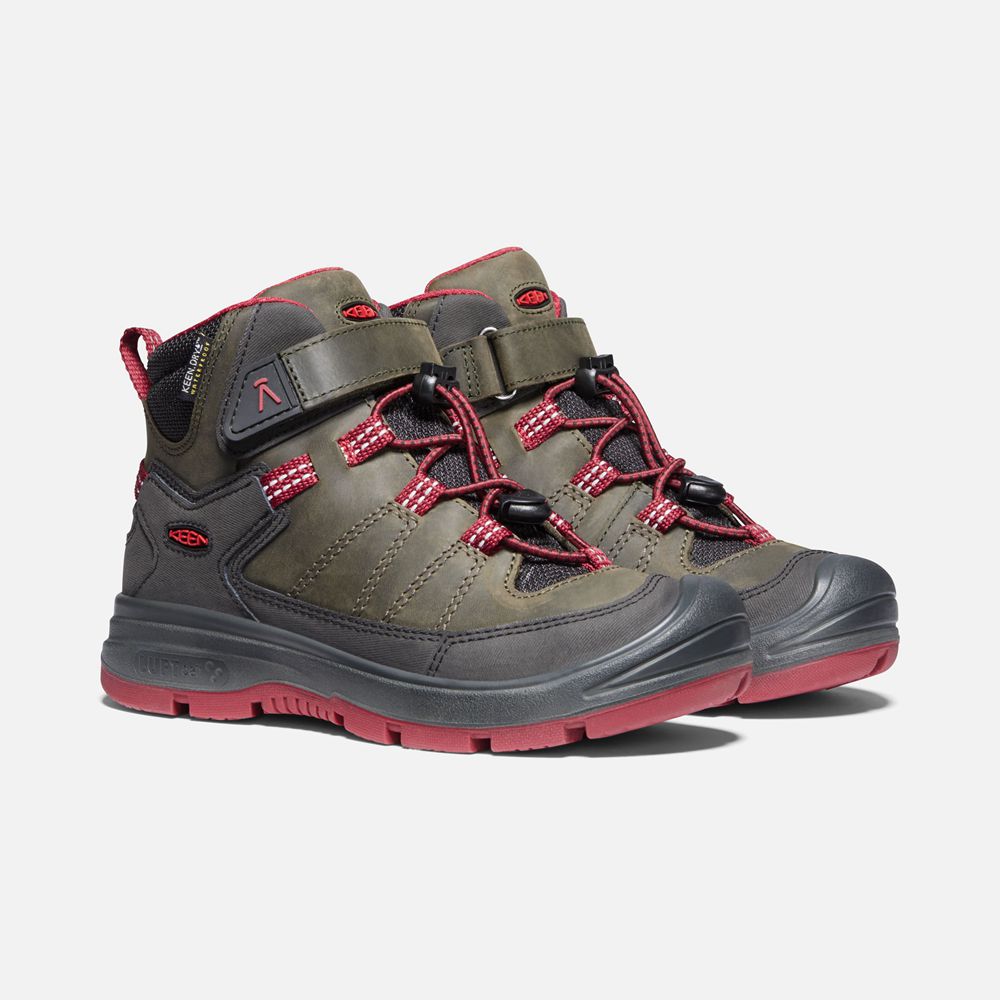 Keen Laarzen Kinderen Grijs/Rood - Redwood Waterproof - 73142-LBRM